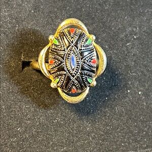 Sarah Coventry Gold Ring with Multicolor Accents